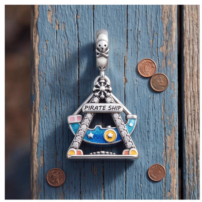 Pirate Ship Charm, sterling silver dangle charm, photo 7