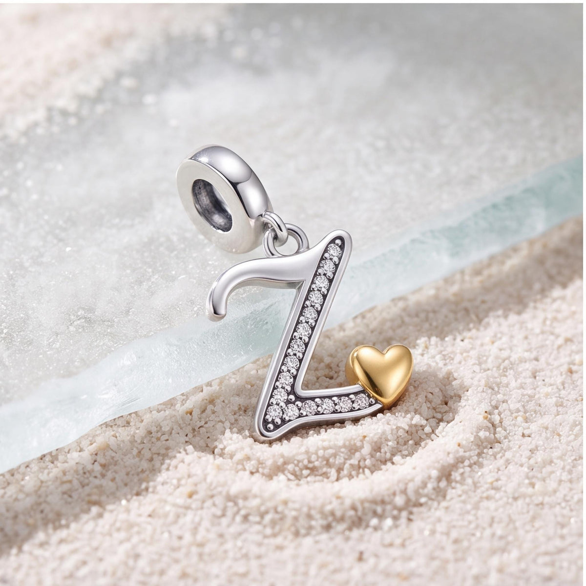 Letter Z Initial Dangle, sterling silver dangle charm, photo 7