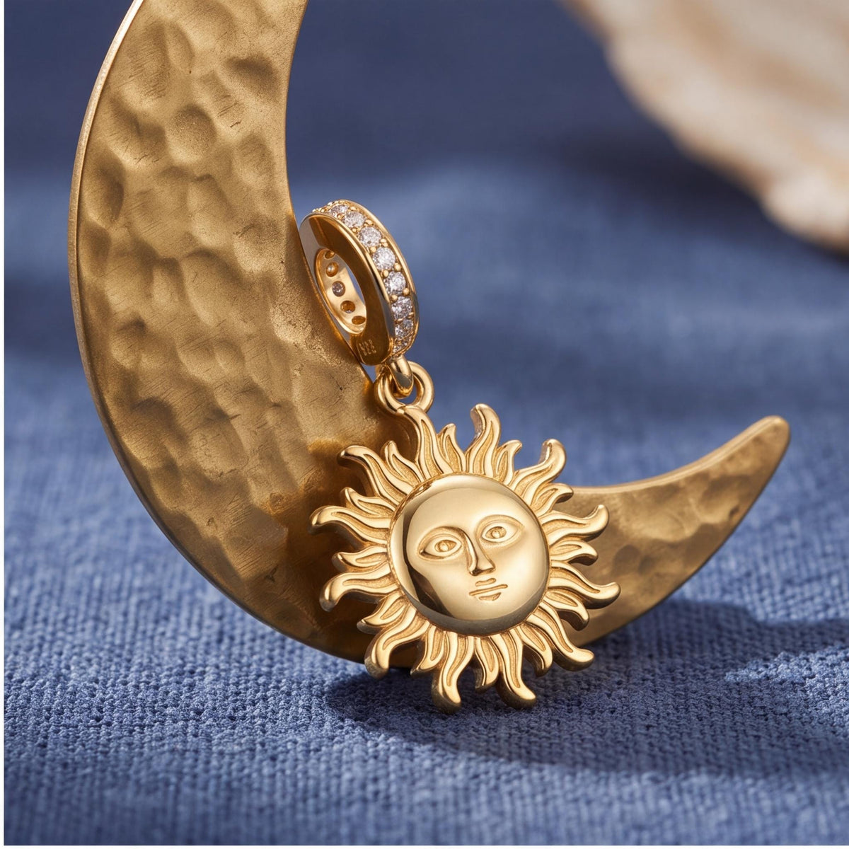 Sun Face Dangle Charm, sterling silver dangle charm, photo 7