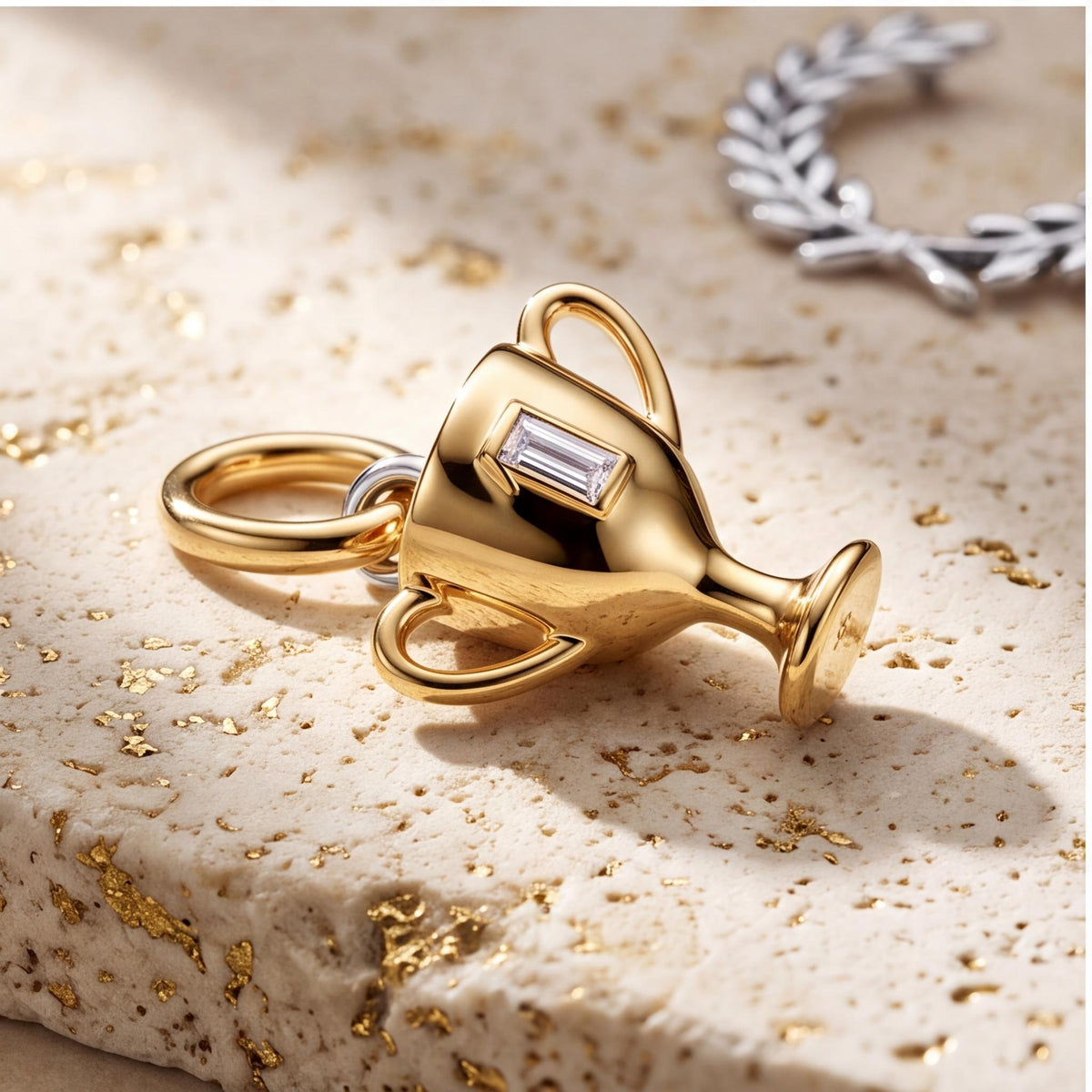 Trophy Cup Charm on a silver charm bracelet