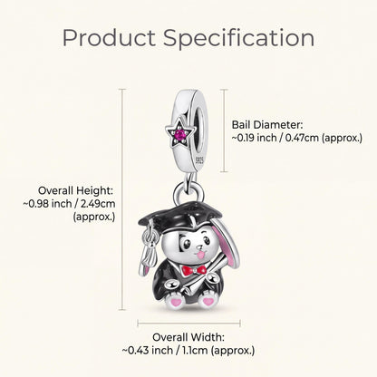 Graduation Bunny Dangle size and details