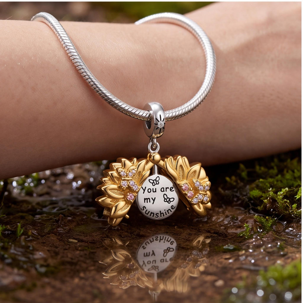 Sunflower Sunshine Dangle Charm, sterling silver dangle charm, photo 9