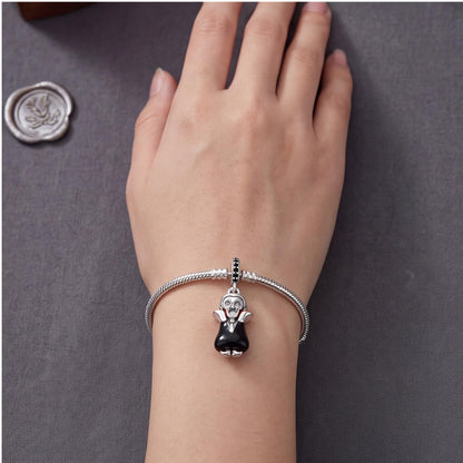 Vampire Dangle Charm close-up on a bracelet