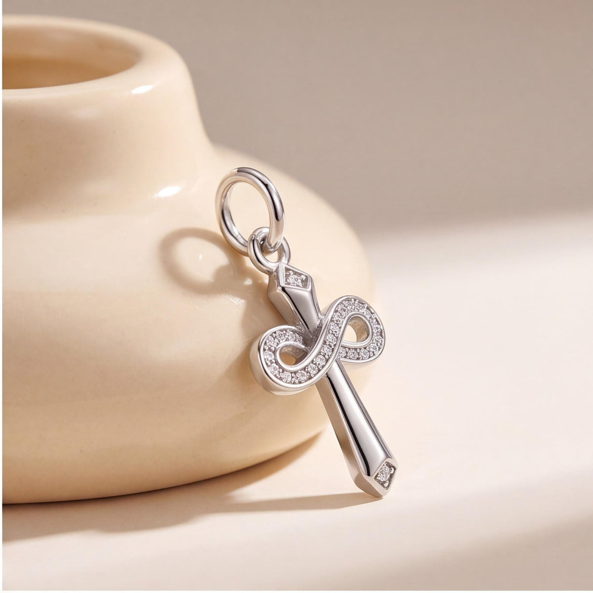 Infinity Cross Dangle Charm, 925 sterling silver charm, photo 7