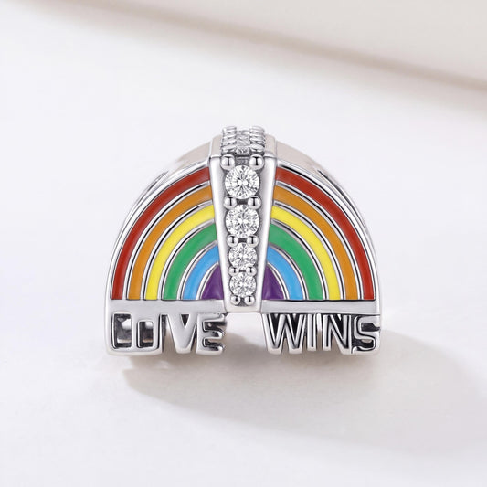 Love Wins Rainbow Charm, 925 sterling silver charm, photo 1