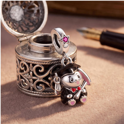 Graduation Bunny Dangle, sterling silver dangle charm, photo 7
